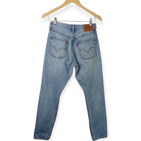 Levi's SZ 26/28 Premium Denim 501S Button Fly Light Wash Distressed Jeans - Picture 4 of 9